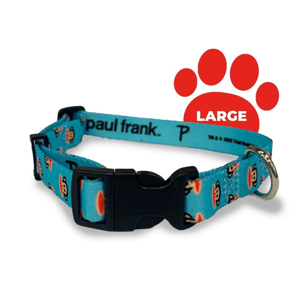 Perri's Dog Collar Paul Frank Monkey blue adjustable NWT Large